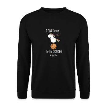Donut go me on the cookie - Unisex Pullover - Schwarz - Vorne - Alina (178cm) & Michal (187cm)