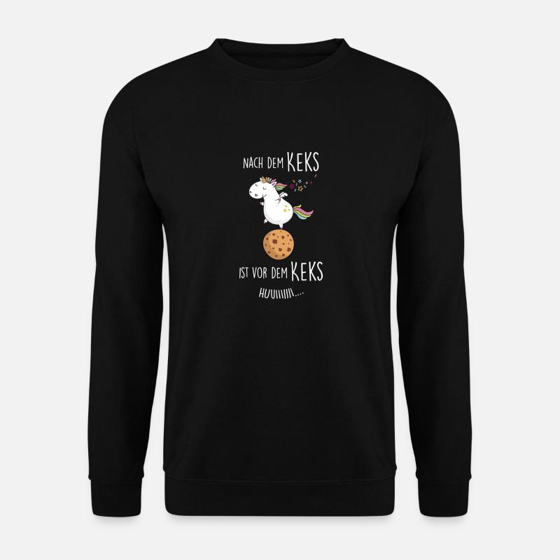 Nach dem Keks ist vor dem Keks Einhorn - Unisex Pullover - Schwarz