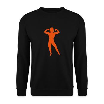 Bodybuilding Fitness1 Frau - Unisex Pullover - Schwarz - Vorne - Alina (178cm) & Michal (187cm)