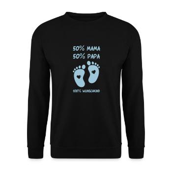 baby_fuesse_wunschkind - Unisex Pullover - Schwarz - Vorne - Alina (178cm) & Michal (187cm)