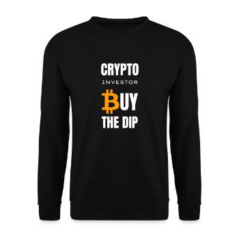 Crypto Investor Bitcoin Kaufen Sie den Dip - Unisex Pullover - Schwarz - Vorne - Alina (178cm) & Michal (187cm)