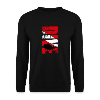 Plongeur Plongée Aventure Scuba Voyage cadeau - Sweat-shirt Unisexe - noir - Devant - Alina (178cm) & Michal (187cm)