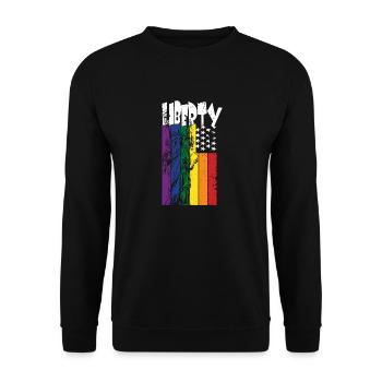 Pride Month LGBTQ Liberty with Statue of Liberty - Unisex Sweatshirt - black - Front - Alina (178cm) & Michal (187cm)