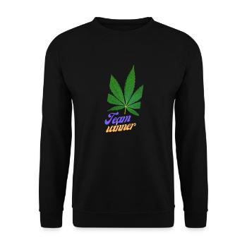 team winner, funny sayings, gift - Unisex Sweatshirt - black - Front - Alina (178cm) & Michal (187cm)