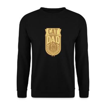 Design Cat Papa Laurel Couronne - Sweat-shirt Unisexe - noir - Devant - Alina (178cm) & Michal (187cm)