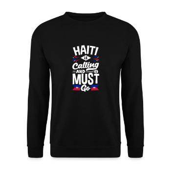 Haïti appelle haïtien Haïti Drapeau - Sweat-shirt Unisexe - noir - Devant - Alina (178cm) & Michal (187cm)
