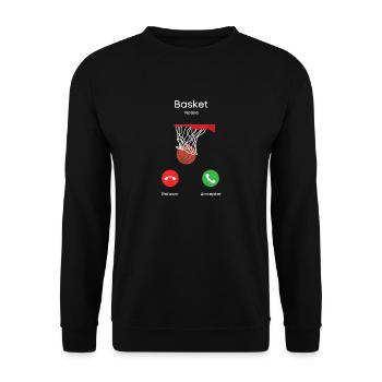 appel du basket - Sweat-shirt Unisexe - noir - Devant - Alina (178cm) & Michal (187cm)