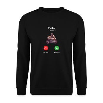 appel de la moto - Sweat-shirt Unisexe - noir - Devant - Alina (178cm) & Michal (187cm)