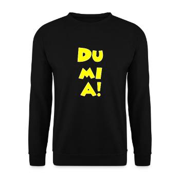 dumia minnie gelb rand weiß - Unisex Pullover - Schwarz - Vorne - Alina (178cm) & Michal (187cm)
