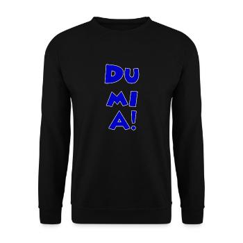 dumia minnie blau rand weiß - Unisex Pullover - Schwarz - Vorne - Alina (178cm) & Michal (187cm)