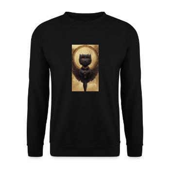 Black Cat Angel - Unisex Sweatshirt - black - Front - Alina (178cm) & Michal (187cm)
