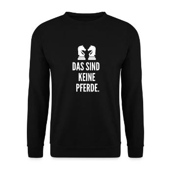 Schach Geschenk Schachspieler Meme Trend - Unisex Pullover - Schwarz - Vorne - Alina (178cm) & Michal (187cm)