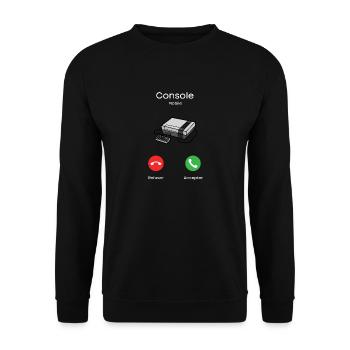 appel de la console - Sweat-shirt Unisexe - noir - Devant - Alina (178cm) & Michal (187cm)