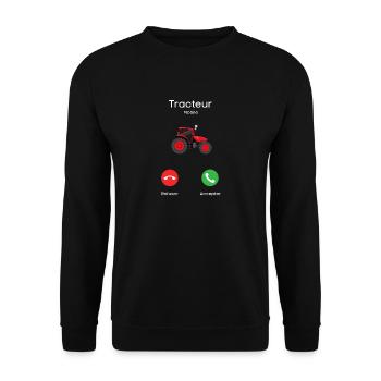 appel du tracteur - Sweat-shirt Unisexe - noir - Devant - Alina (178cm) & Michal (187cm)