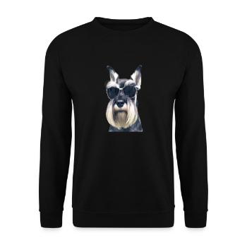 Miniature Schnauzer - Unisex Sweatshirt - black - Front - Alina (178cm) & Michal (187cm)