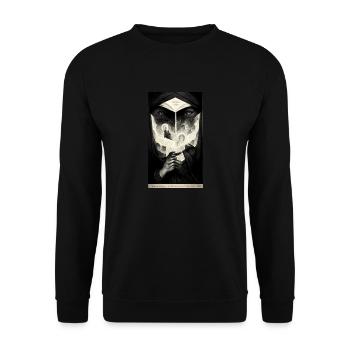 Manuscript Tarot Metal Dark Black White - Unisex Sweatshirt - black - Front - Alina (178cm) & Michal (187cm)