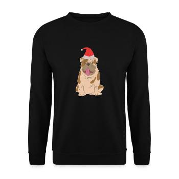 Amoureux des chiens Bouledogue de Noël - Sweat-shirt Unisexe - noir - Devant - Alina (178cm) & Michal (187cm)