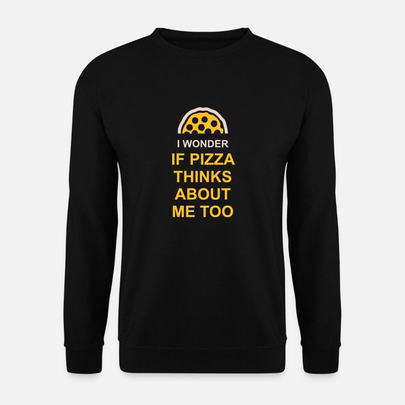 pizza thinks about me - Unisex Sweatshirt - black