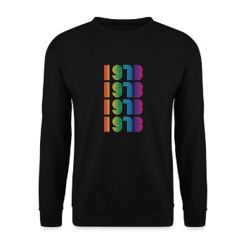 1973 Cadeau d’anniversaire - Sweat-shirt Unisexe - noir - Devant - Alina (178cm) & Michal (187cm)