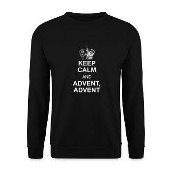 Advent Keep Calm - Unisex Pullover - Schwarz - Vorne - Alina (178cm) & Michal (187cm)