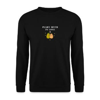 pear falls in love Peary much in love gift idea sweet - Unisex Sweatshirt - black - Front - Alina (178cm) & Michal (187cm)