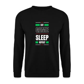 EAT GAME SLEEP REPEAT - Unisex Pullover - Schwarz - Vorne - Alina (178cm) & Michal (187cm)