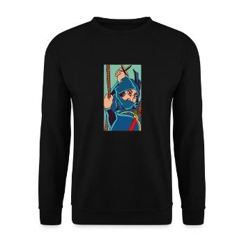 Ninja Shuriken - Unisex Sweatshirt - black - Front - Alina (178cm) & Michal (187cm)