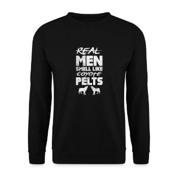 Real Men Smell Like Coyote Pelts - Hunting Season - Unisex Pullover - Schwarz - Vorne - Alina (178cm) & Michal (187cm)