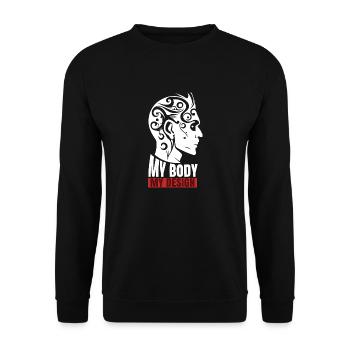 Pleasant Joyable Men Of Tattoos Saying - Unisex Sweatshirt - black - Front - Alina (178cm) & Michal (187cm)
