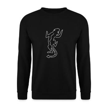 Gecko Cute Lizard Reptiles Simple Drawing - Unisex Sweatshirt - black - Front - Alina (178cm) & Michal (187cm)