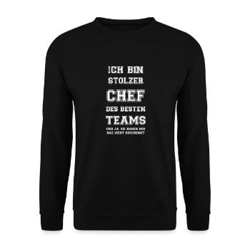 Stolzer Chef Des Besten Teams Shirt Geschenkt Boss - Unisex Pullover - Schwarz - Vorne - Alina (178cm) & Michal (187cm)