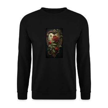 Herz - Unisex Pullover - Schwarz - Vorne - Alina (178cm) & Michal (187cm)
