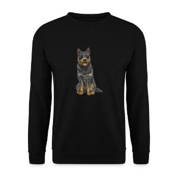 Australian Cattle Dog Red Blue Heeler - Unisex Pullover - Schwarz - Vorne - Alina (178cm) & Michal (187cm)