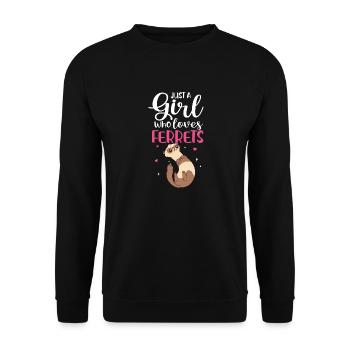 Cute Women Weasel juste une fille qui aime les furets - Sweat-shirt Unisexe - noir - Devant - Alina (178cm) & Michal (187cm)