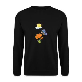 Fleurs Papillon - Sweat-shirt Unisexe - noir - Devant - Alina (178cm) & Michal (187cm)