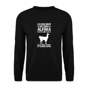 Alpaka - Unisex Pullover - Schwarz - Vorne - Alina (178cm) & Michal (187cm)
