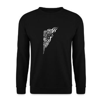 logo poitrine maori 2 blanc - Sweat-shirt Unisexe - noir - Devant - Alina (178cm) & Michal (187cm)
