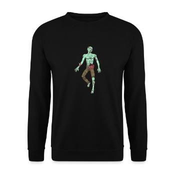 Zombie allongé sur le sol - Sweat-shirt Unisexe - noir - Devant - Alina (178cm) & Michal (187cm)
