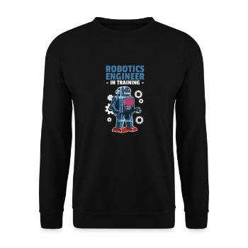 Drôle d’ingénieur en robotique à l’école de formation Droid B - Sweat-shirt Unisexe - noir - Devant - Alina (178cm) & Michal (187cm)