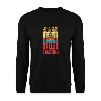Achterbahn Rollercoaster Freizeitpark - Unisex Pullover - Schwarz - Vorne - Alina (178cm) & Michal (187cm)