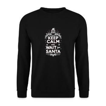 Keep Calm and Wait for Santa - Unisex Sweatshirt - black - Front - Alina (178cm) & Michal (187cm)