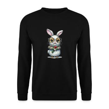 Christmas Rabbit - Unisex Sweatshirt - black - Front - Alina (178cm) & Michal (187cm)
