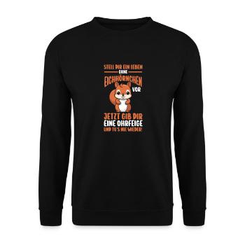 Eichhörnchen - Unisex Pullover - Schwarz - Vorne - Alina (178cm) & Michal (187cm)