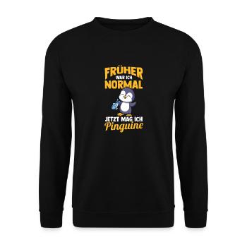 Pinguin - Unisex Pullover - Schwarz - Vorne - Alina (178cm) & Michal (187cm)