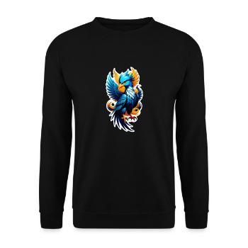 Phönix - Phönix - Feuervogel - Unisex Pullover - Schwarz - Vorne - Alina (178cm) & Michal (187cm)