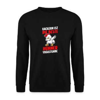 Huhn Bauer Bauernhof Küken Landwirt Hühner - Unisex Pullover - Schwarz - Vorne - Alina (178cm) & Michal (187cm)