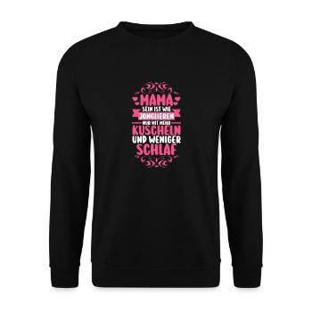Mutter Muttertag Mama - Unisex Pullover - Schwarz - Vorne - Alina (178cm) & Michal (187cm)