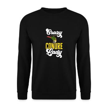 Molina Parakeet Parrot Bird Parakeet - Unisex Sweatshirt - black - Front - Alina (178cm) & Michal (187cm)