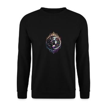 Dualité éternelle Large - Sweat-shirt Unisexe - noir - Devant - Alina (178cm) & Michal (187cm)