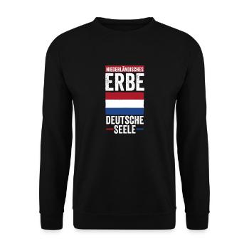 Pays-Bas Pays-Bas Pays-Bas - Sweat-shirt Unisexe - noir - Devant - Alina (178cm) & Michal (187cm)